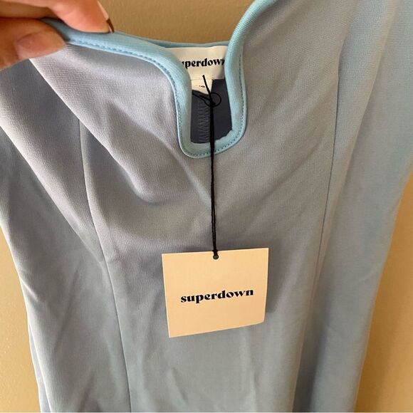 Superdown Ruby Maxi Dress pale blue bustier stretch slip Revolve NWT XS S - Picture 8 of 11